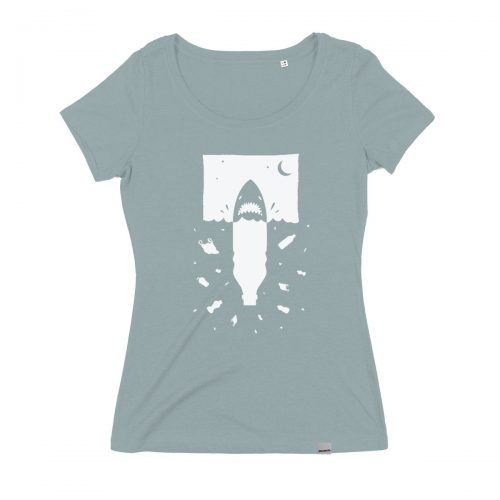Anti-Plastik Hai Frauen T-Shirt, Fair und Bio, von Daniel Bandholtz aus Bonn